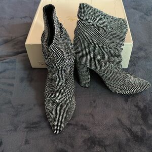 Rhinestone slouch bootie